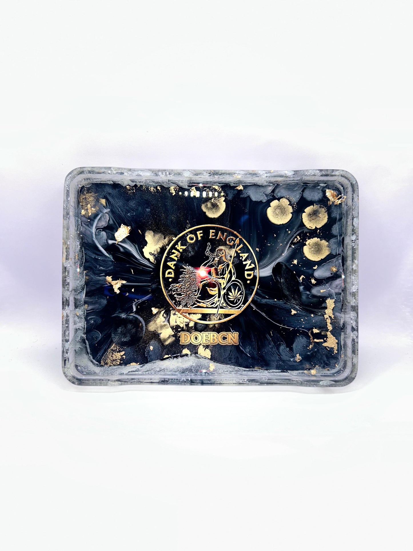 RARE DOE Hand made Multi Colour, Resin, Rolling Tray, Hash Bowl, Ashtray & Grinder Set