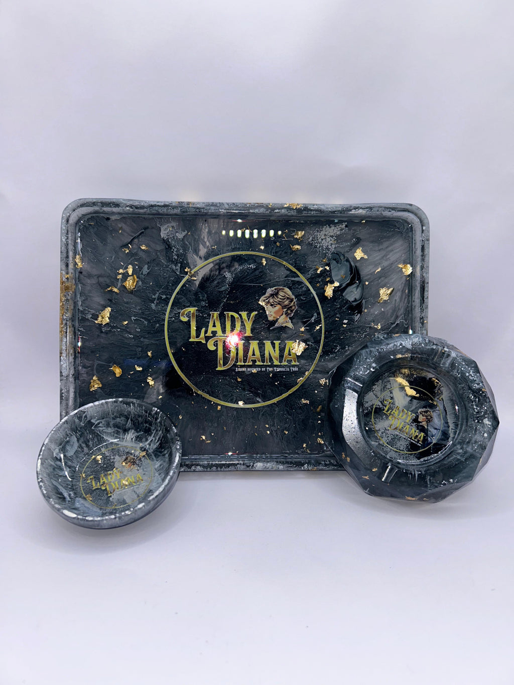 RARE DOE Hand made Multi Colour, Resin, Rolling Tray