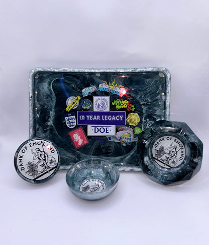 DOE Multi Logo 10 Years Resin 4 Piece Rolling set ( hand made )