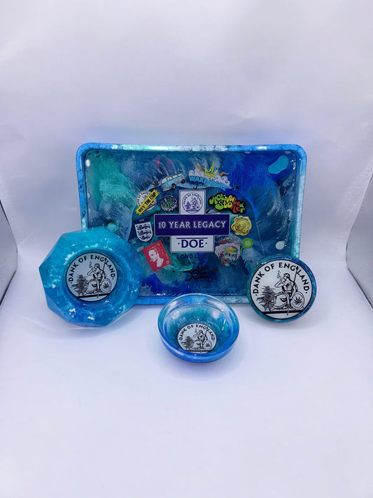 DOE Multi Logo 10 Years Resin 4 Piece Rolling set ( hand made )